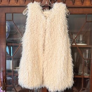 Vince Camuto Ivory Faux Fur Vest